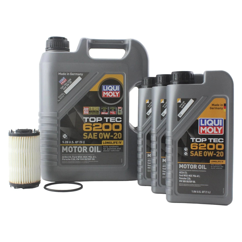 Set of 2 Liqui Moly Top Tec 6200 0W-20 Engine Oil Change Kit for A6 A8 (1998–2023)
