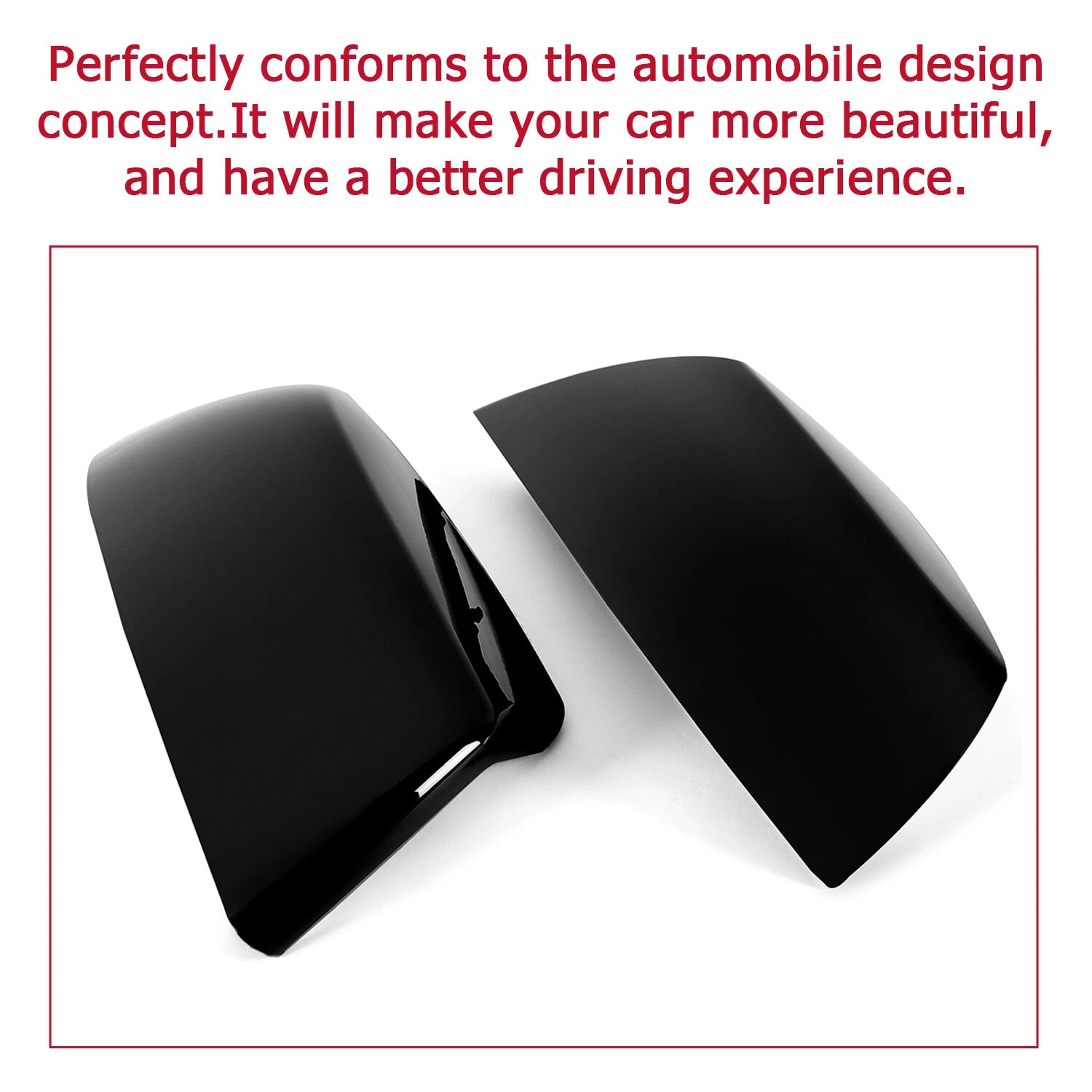 Gloss Black Side Mirror Cover Caps for Toyota Tundra Sequoia (2007-2019)
