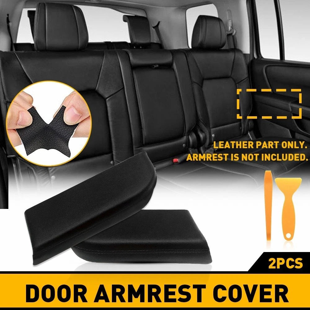 Rear Pilot Armrest Cover for Honda Fit (2009–2015) Black Leather