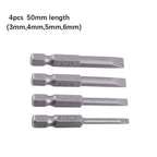 Set of 4 Screwdriver Bits SL3.0 SL4.0 SL5.0 SL6.0 for Hand Repair Tools