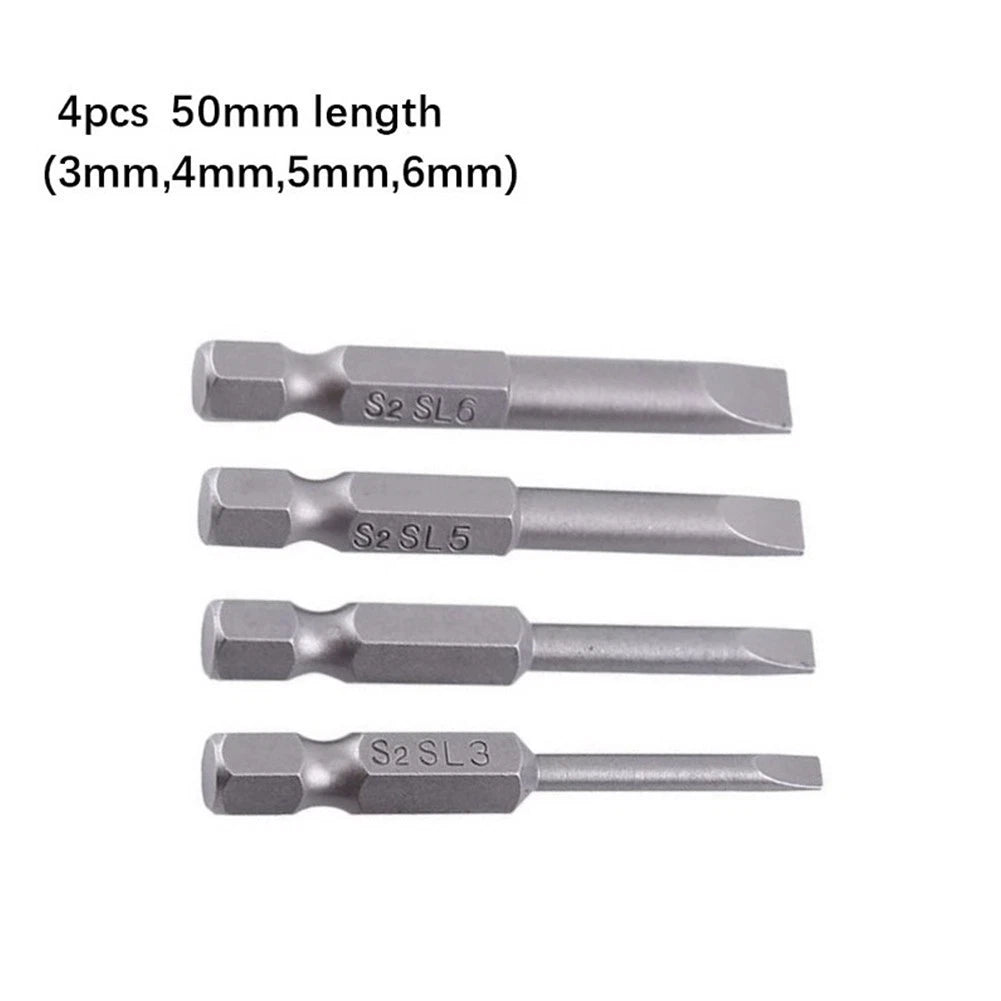 Set of 4 Screwdriver Bits SL3.0 SL4.0 SL5.0 SL6.0 for Hand Repair Tools