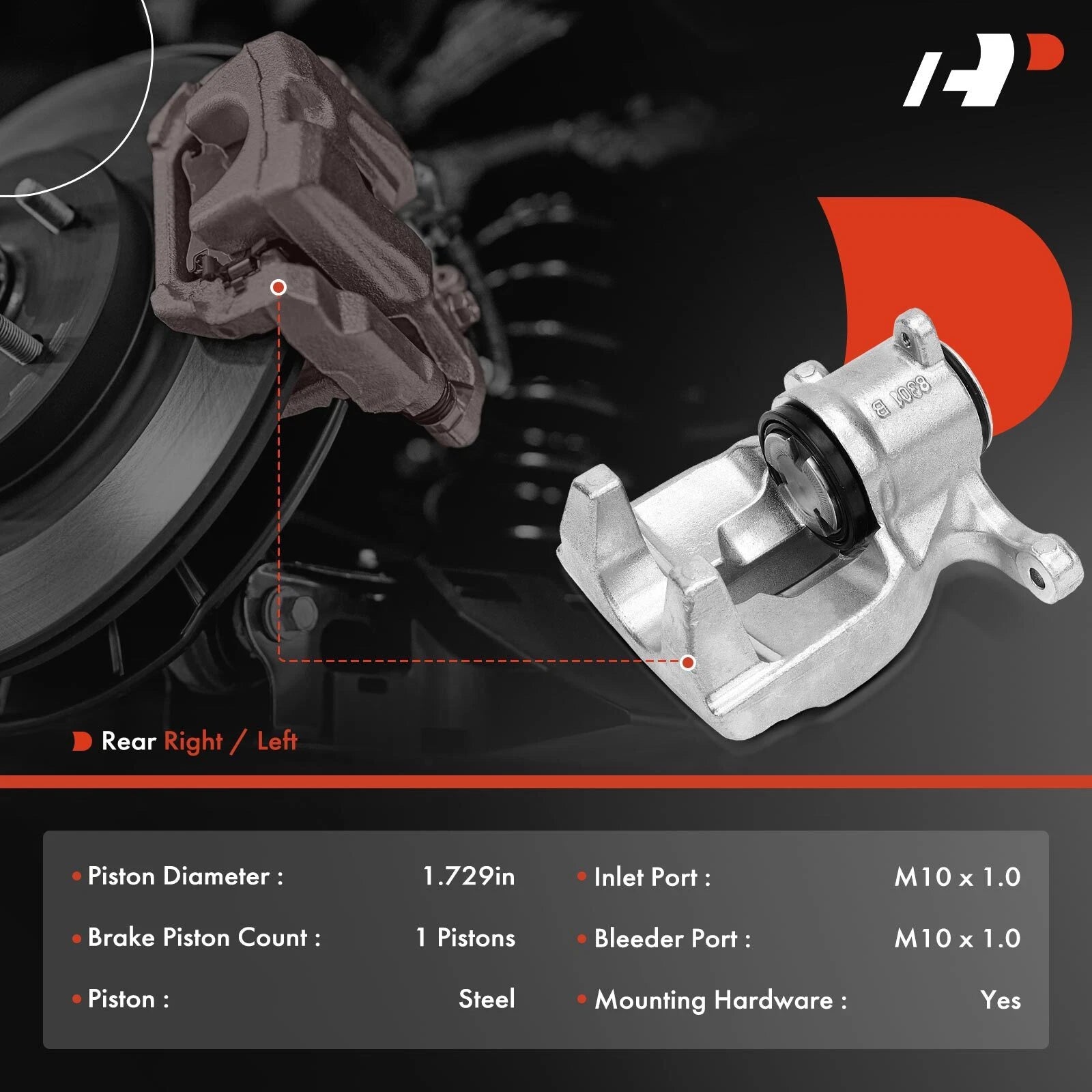 Pair Rear Brake Calipers for Mercedes-Benz GLE300d GLE350 ML250 (2016–2023)