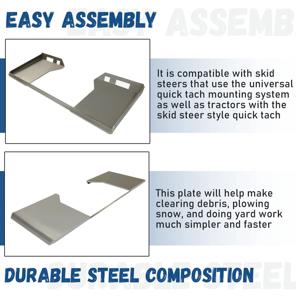 Quick Tach Attachment 3/8" Cut-Out Mount Plate for Kubota Bobcat