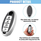 Silicone Key Fob Case Cover for Nissan Cabstar (2008–2009) Silver Tone