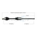 Front Passenger Right Output Axle Shaft Assembly SurTrack BM-8044 for BMW X3 (2004–2010)