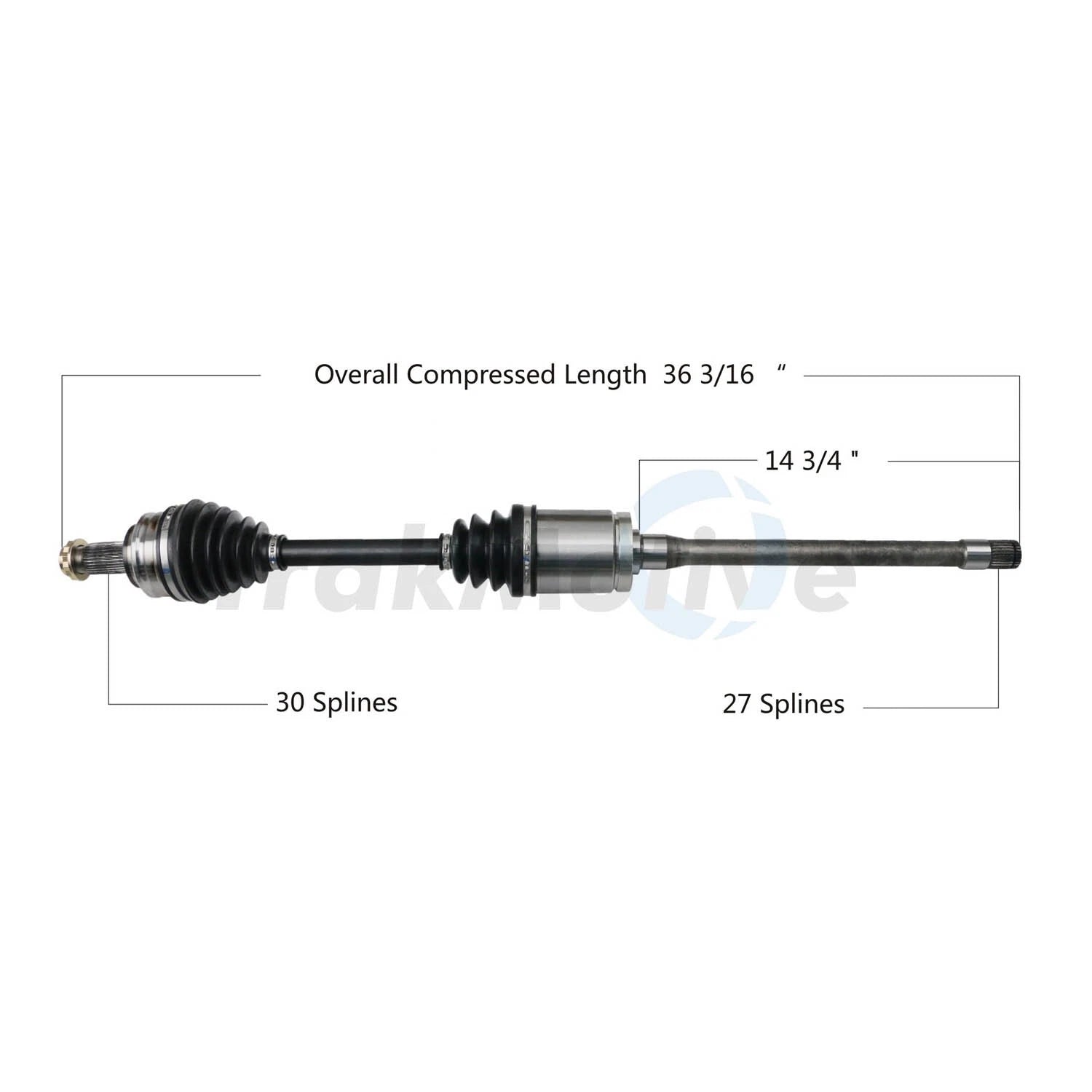 Front Passenger Right Output Axle Shaft Assembly SurTrack BM-8044 for BMW X3 (2004–2010)