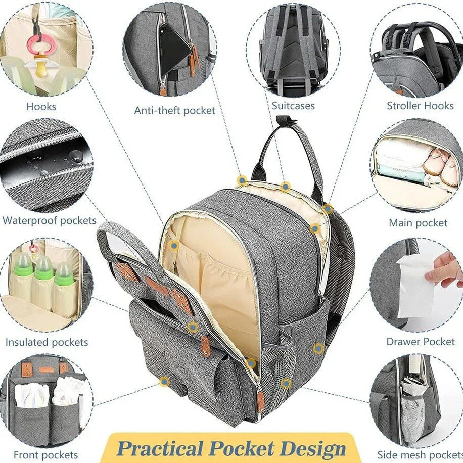 Diaper Bag / Large / Backpack for Family Travel