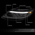 Pair LED DRL Bar Projector Headlights for Kia Sorento (2014–2015)