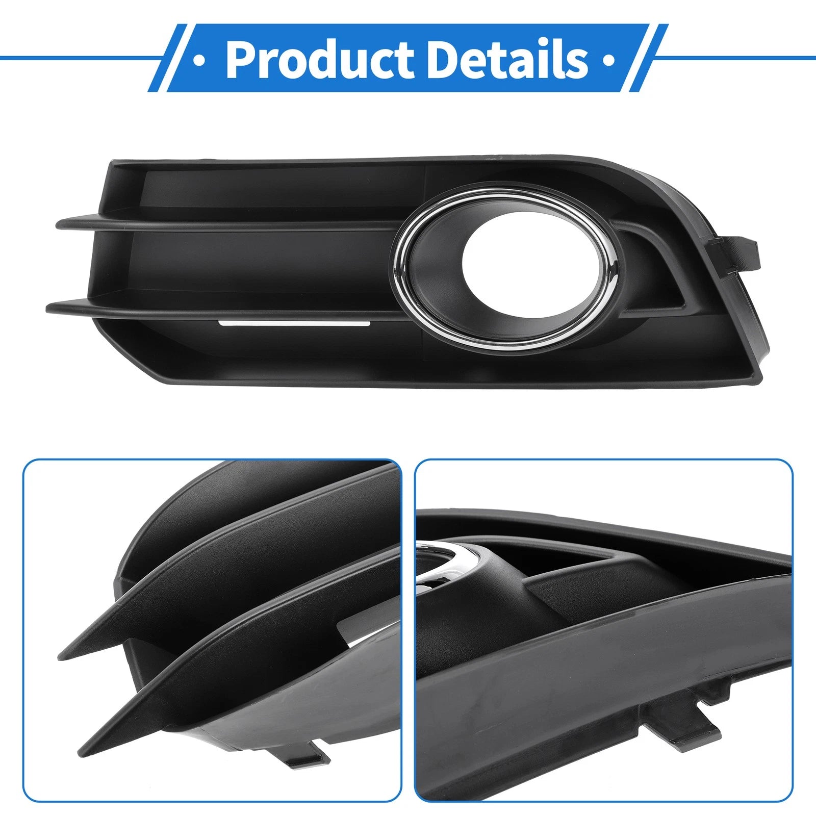 1pc Fog Light Grill for Audi A1 (2010–2015) No. 8X0807681A ABS