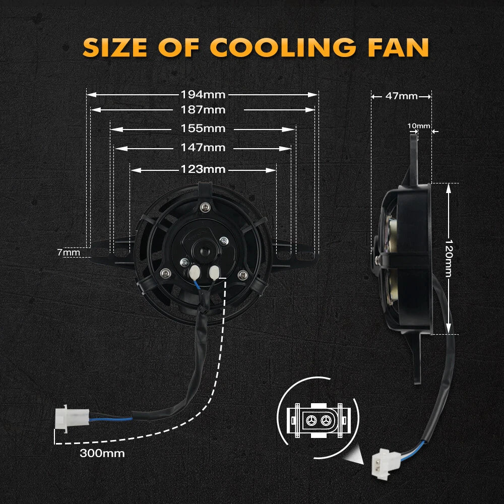 12V Electric Radiator Cooling Fan for Universal Dirt Bike