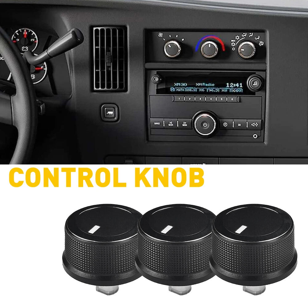 Set of 3 HVAC Climate Control Knobs for GMC Savana 1500 2500 3500 (2008–2017)