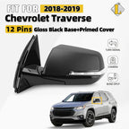 Side Mirror for Chevy Traverse (2018–2019) W/BSD, Camera, Turn Signal, 12 Pin Left
