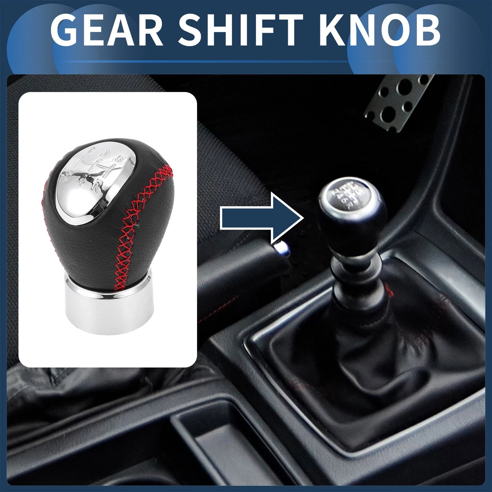 5 Speed Manual Gear Shift Knob for Mazda 3 BK (2003–2008) Plastic Faux Leather