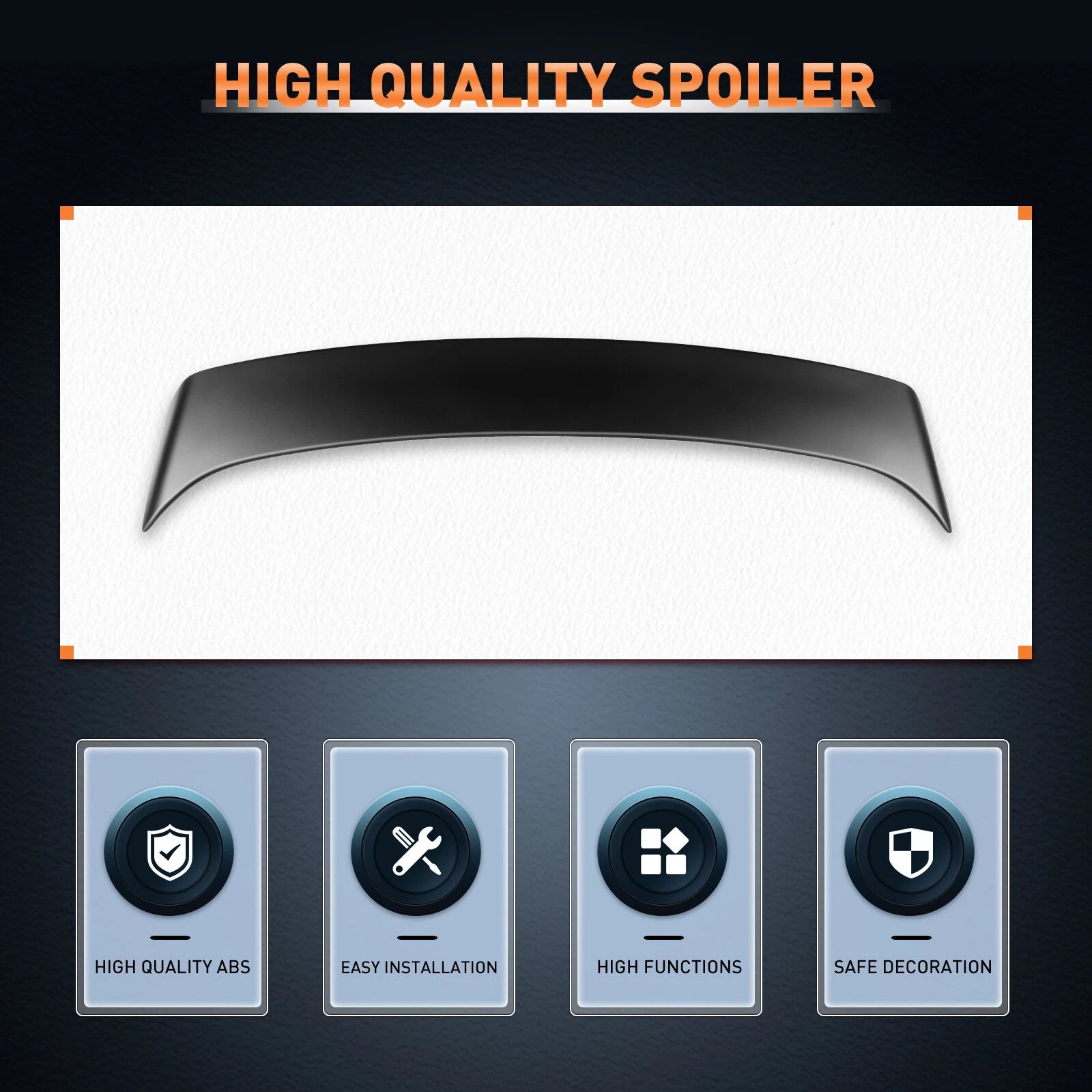 Matte Black Wing Spoiler with LED Brake for Toyota Corolla (2003–2013)