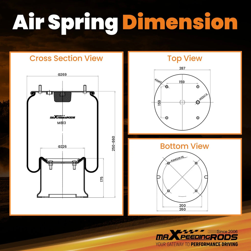 Air Suspension Spring Bag for Firestone 1T19LB12, ContiTech 813 MB