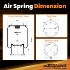 Air Suspension Spring Bag for Firestone 1T19LB12, ContiTech 813 MB