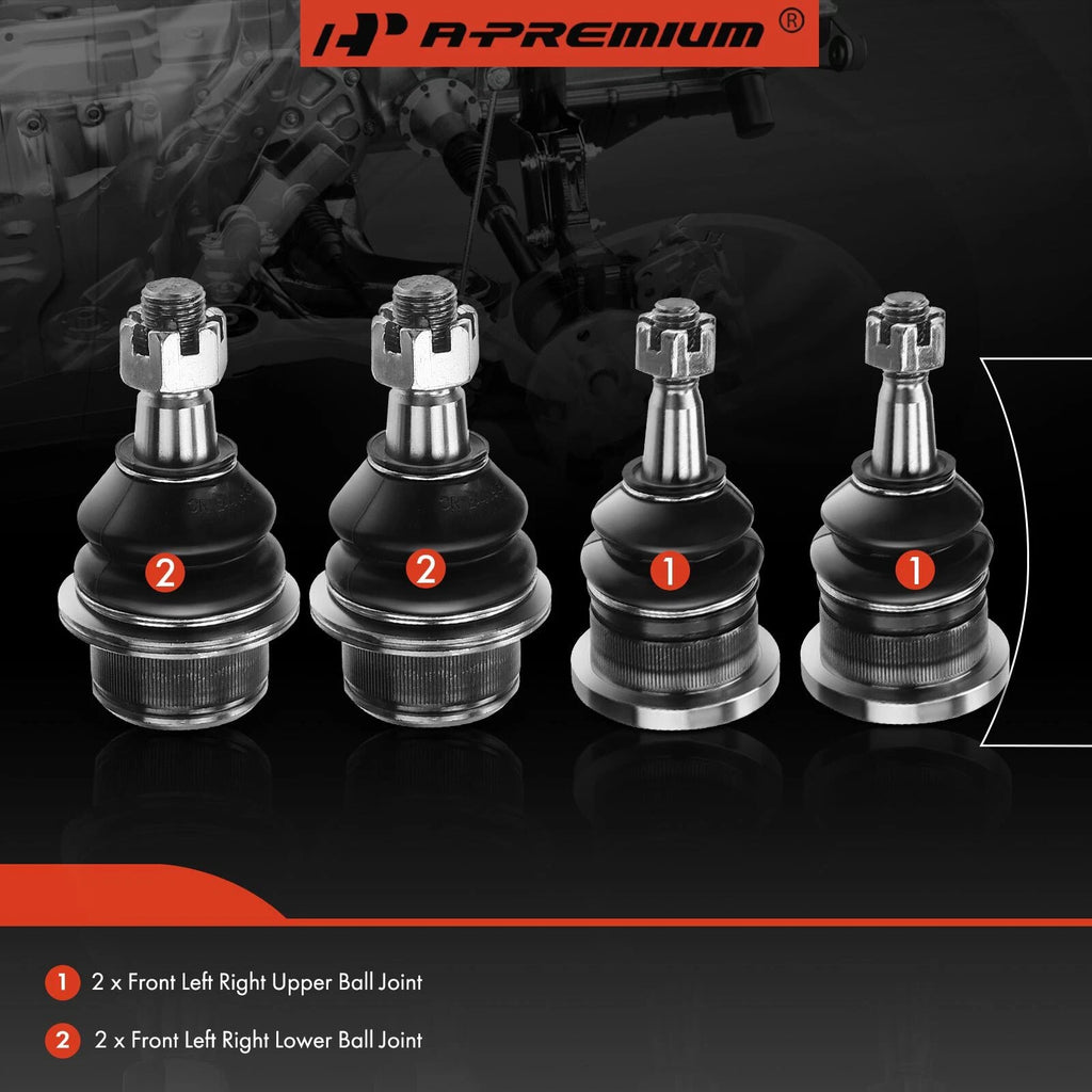 Set of 4 Front Upper Lower Ball Joints for Chevy Silverado 1500 (1999–2006)