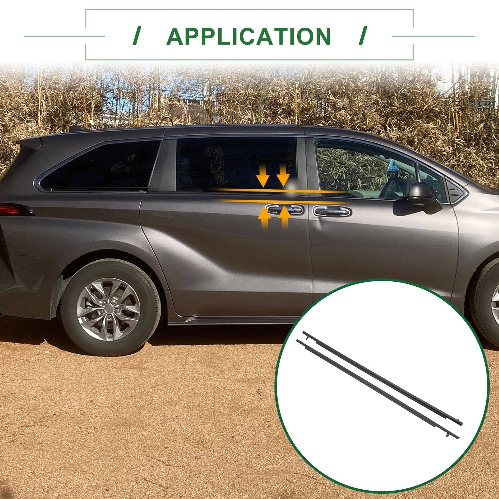 2X Rear Weatherstrip Window Seal No.6818008010 for Toyota Sienna 