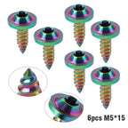 6 x M5x15mm Titanium Torx Head Self Tapping Screws Fasteners for Cars
