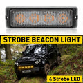 4X Amber LED Strobe Light Bar for Car Truck