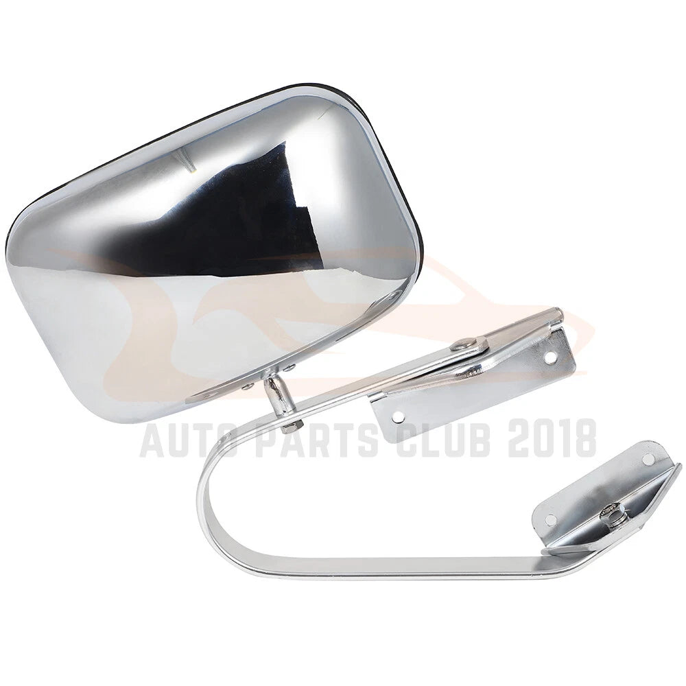Set of 2 Stainless Steel Side Fold Manual Mirrors for Ford F250 Super Duty (1988–1996)
