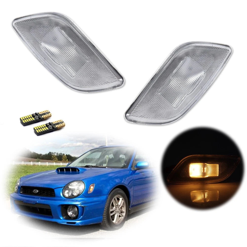 Amber LED Front Bumper Side Marker Lights for Subaru Impreza (2002–2003)