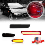 4X LED Side Marker & Red Reflector Lights for Mitsubishi Lancer EVO X (2008–2015)