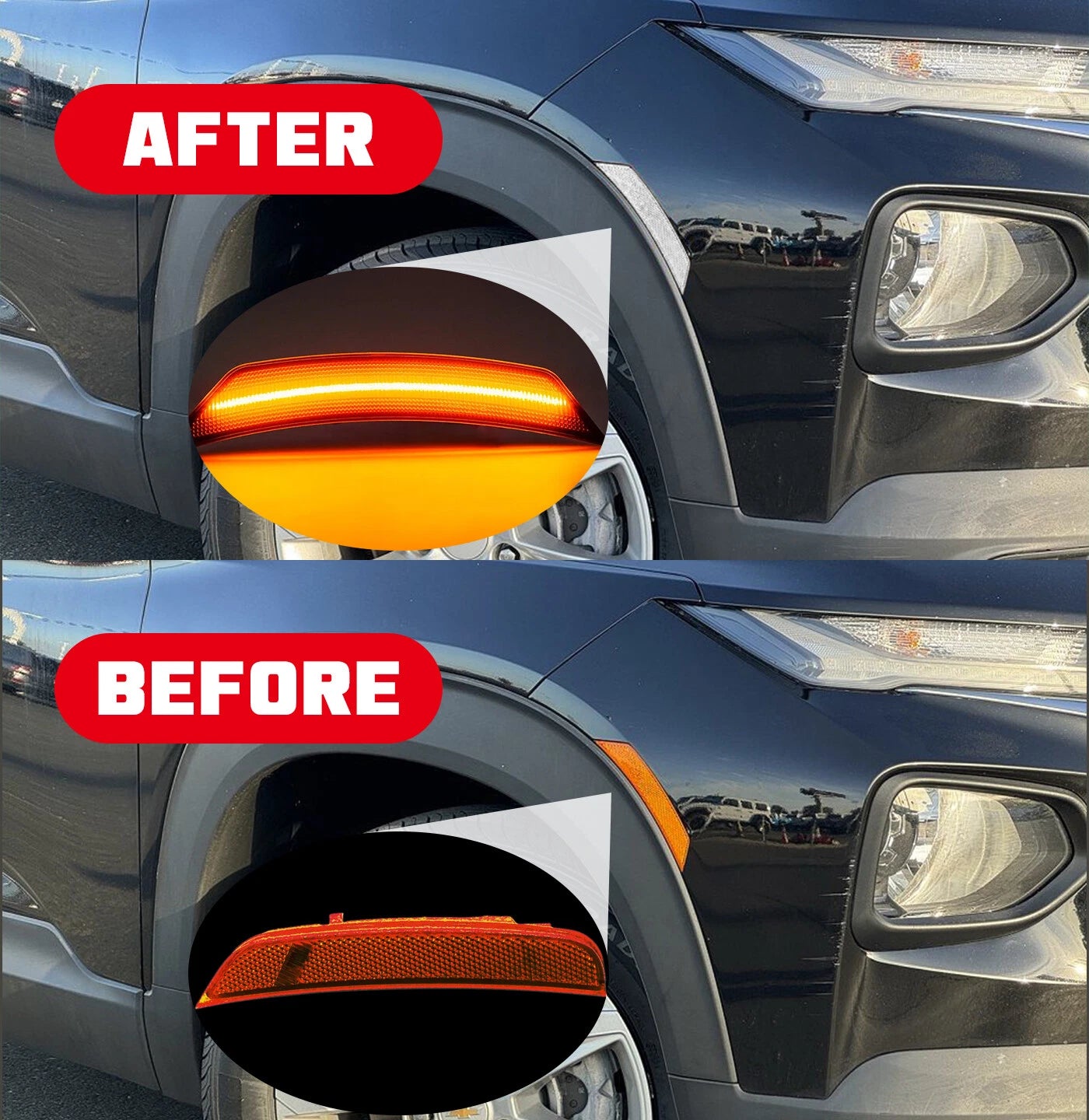 2X Clear Lens Amber LED Front Side Marker Lights for Chevrolet Trailblazer (2021–2024)