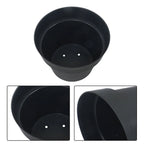 Set of 5 Gallon 12 Inch Black Plastic Round Pots for Plants