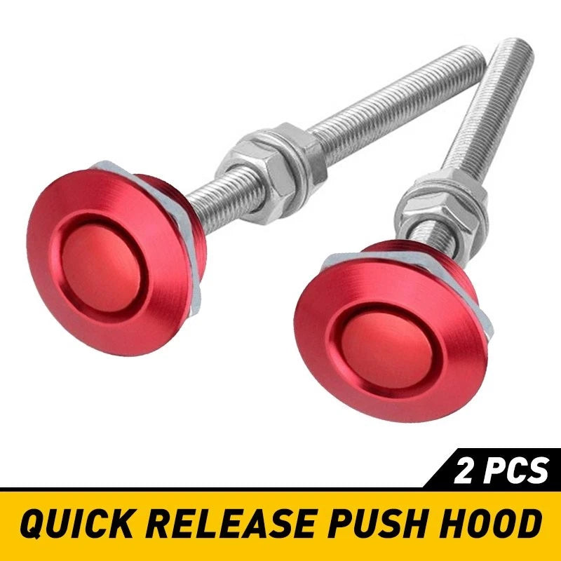 2X Quick Release Hood Latch Kit for - Push Button Pins