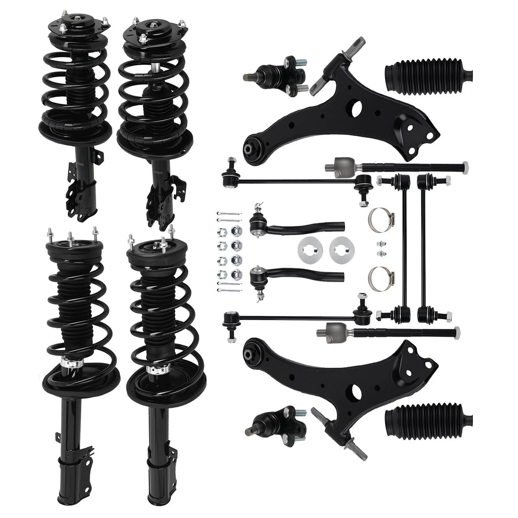 Set of 4 Front Rear Struts Control Arms Sway Bar Tie Rods for Toyota Camry (2007–2011)