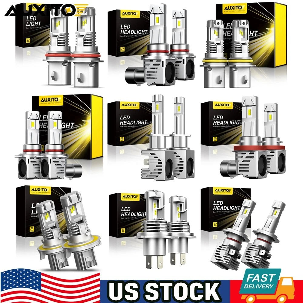Set of 4 LED Headlight Bulbs H13 9007 9006 9005 H1 H4 9004 9012