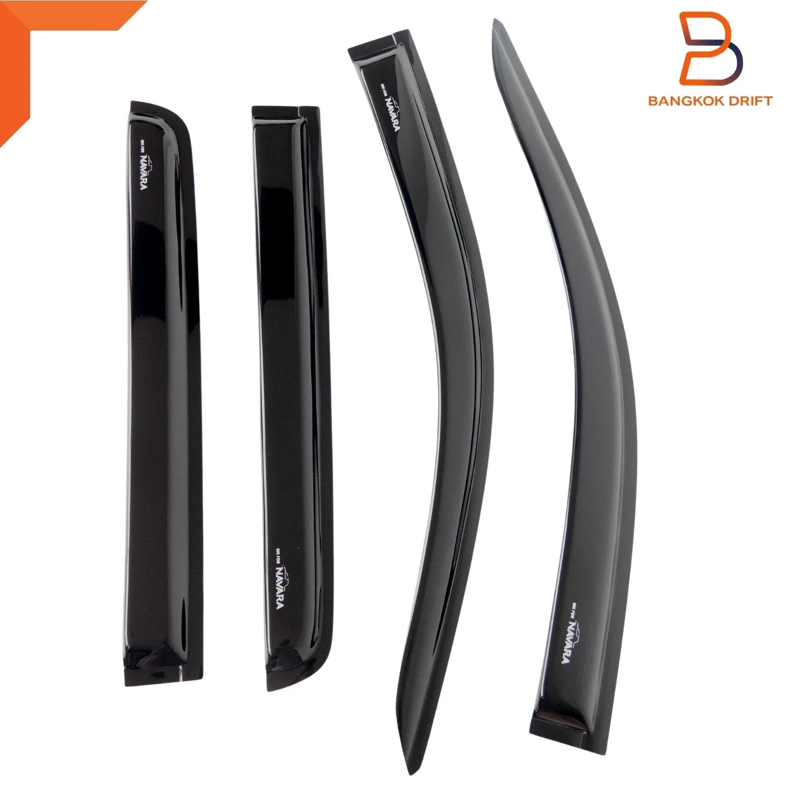 Black Wind Deflector Visor Shield for Nissan Navara Ute (2015-2021)