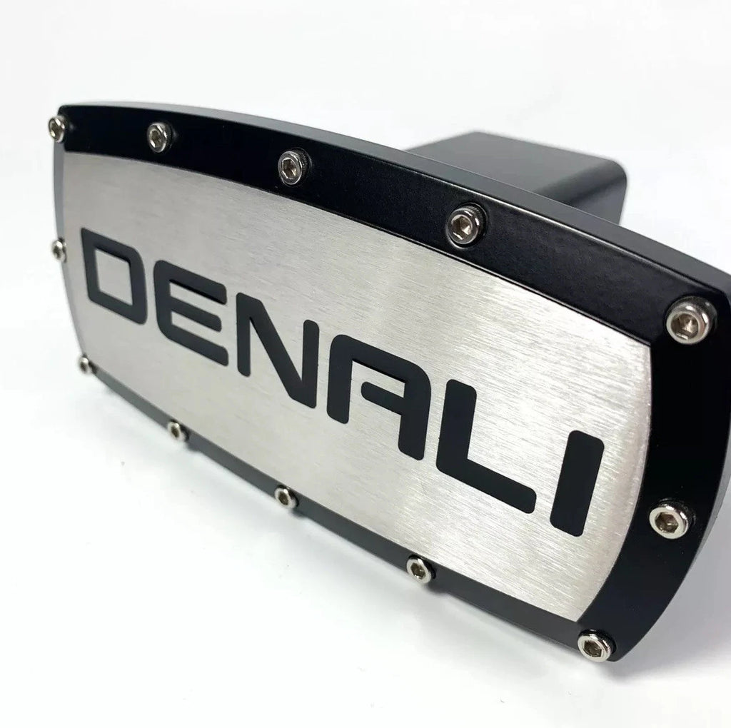 Hitch Cover Plug for GMC Denali Tow Receiver (2010–2020) Black Script