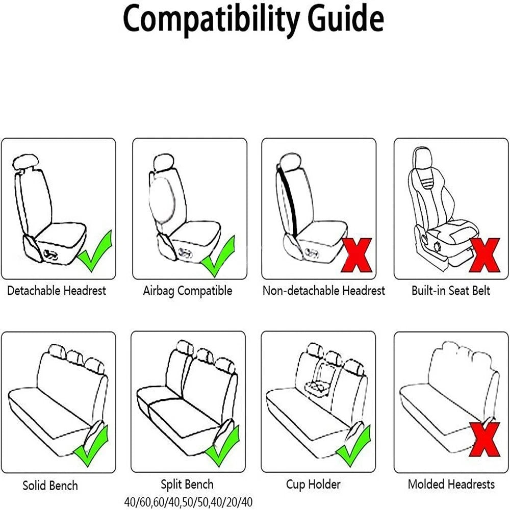 Faux Leather Car Seat Covers for Honda Toyota (5 Seats)