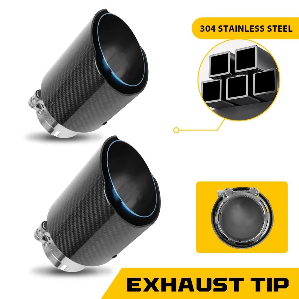2.5" In 3.5" Out Exhaust Pipe Tips for Universal Fit (Clamp-on)