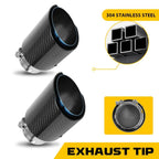2.5" In 3.5" Out Exhaust Pipe Tips for Universal Fit (Clamp-on)