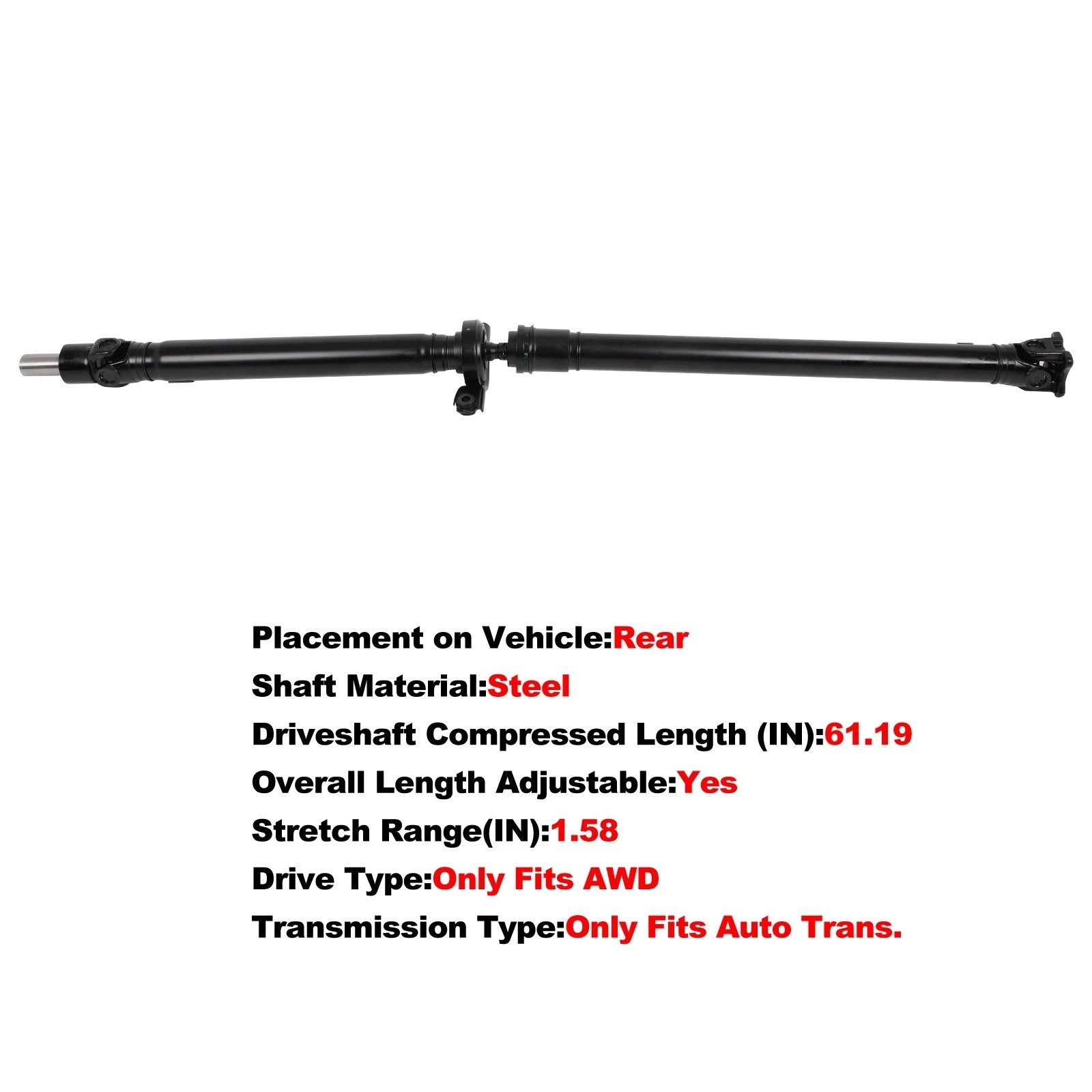 Rear Drive Shaft for Subaru Crosstrek H4 2.0L AWD (2016–2017) 27111FJ060