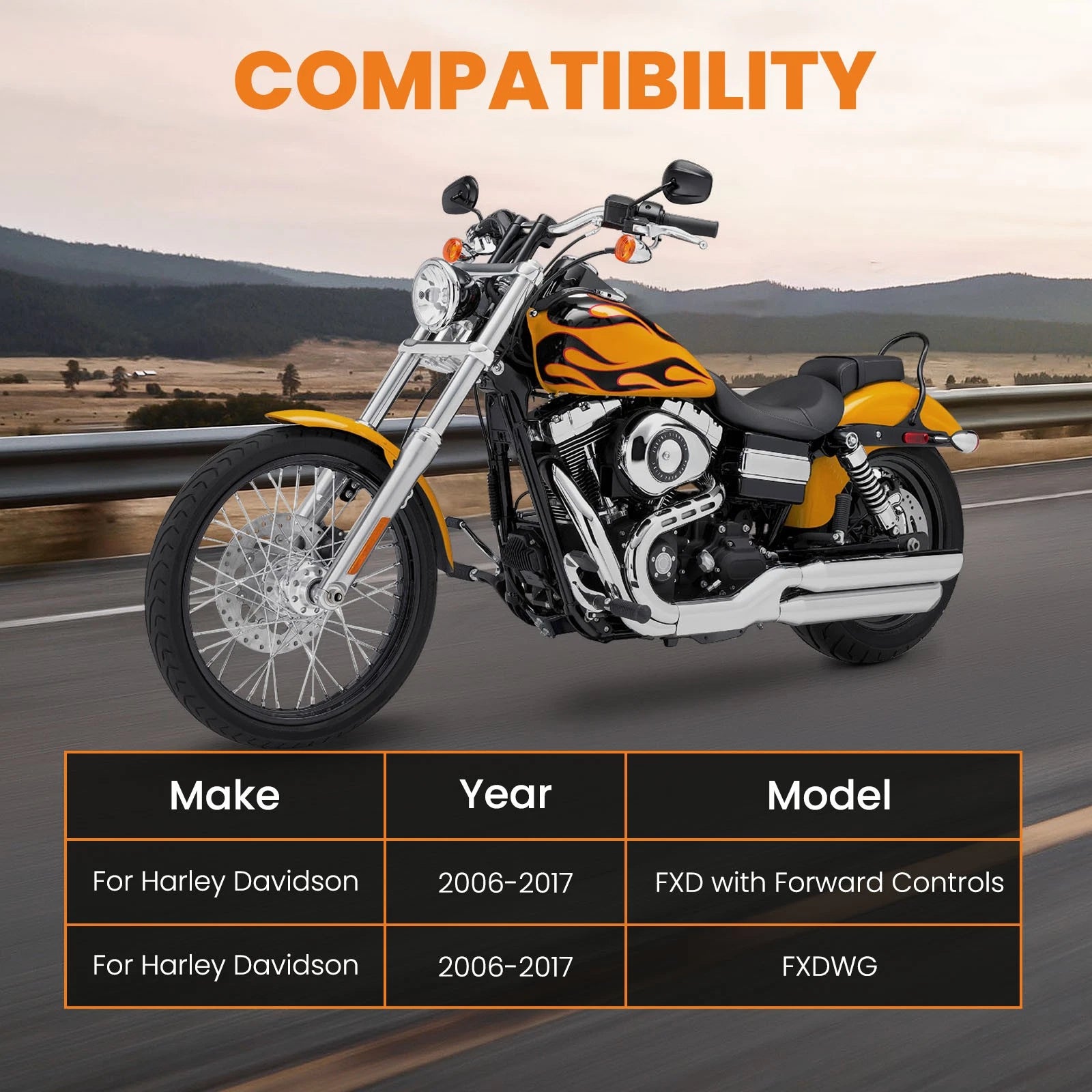 Suspension Reduced Reach Forward Control Adapter Kit for Harley Davidson Gold