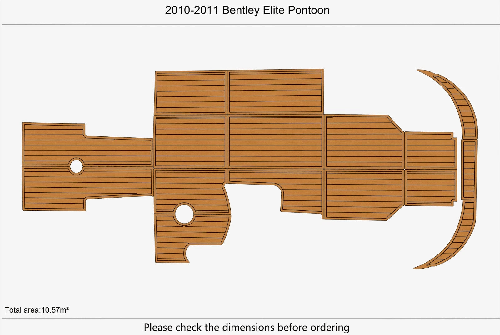 EVA Pad Foam Teak Deck Flooring for Bentley Elite Pontoon (2011)