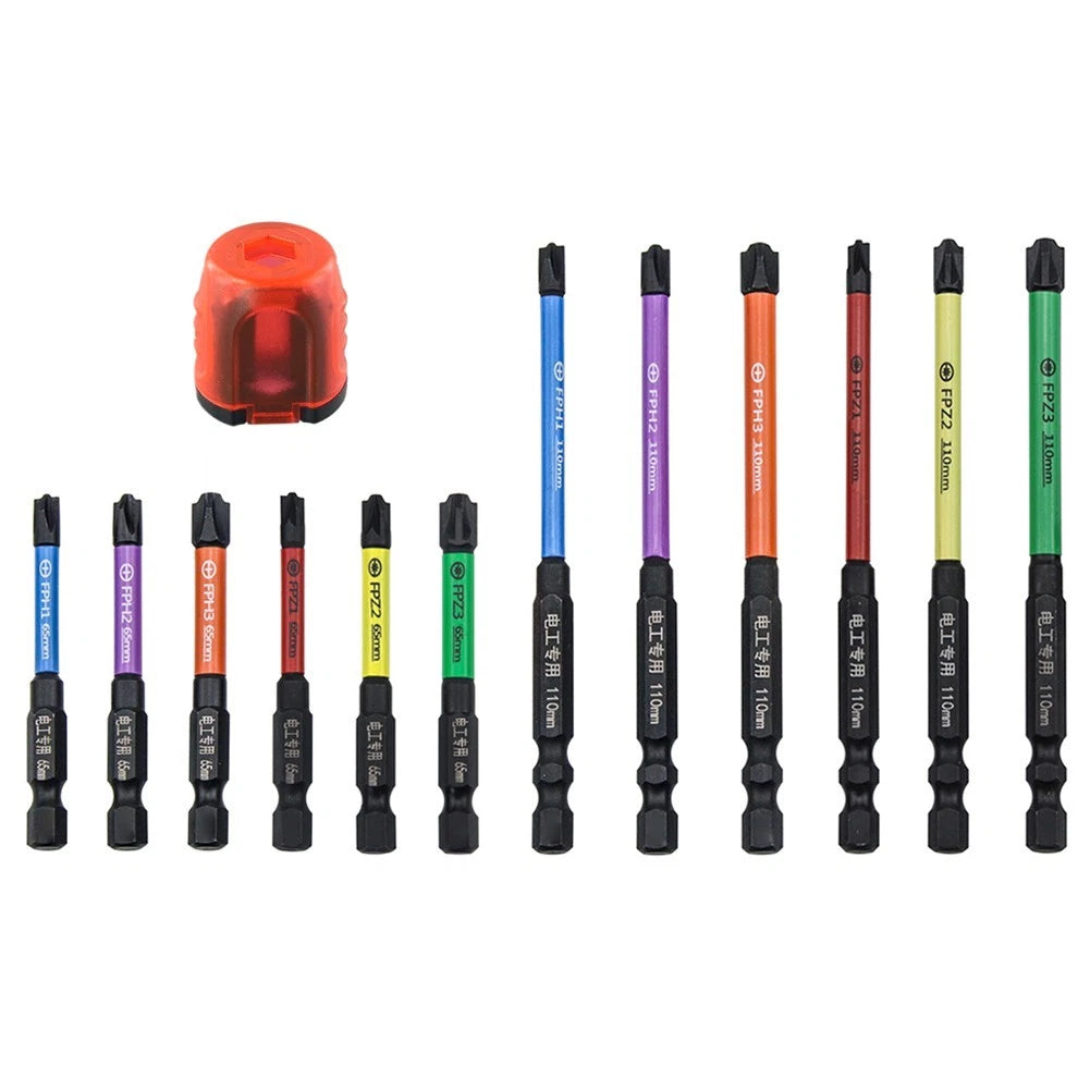 Screwdriver Bits Set of 4 Red Cross Yellow 4.5mm 65mm