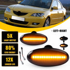 Set of 2 Smoke Lens Amber LED Front Fender Side Marker Lights for Mazda 2/3/5/MPV