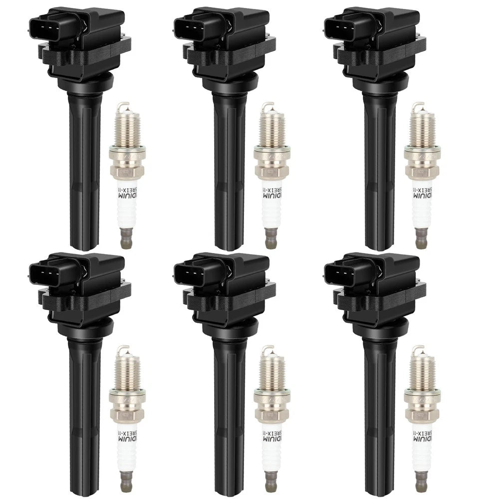 Set of 6 Ignition Coils and Spark Plugs for Suzuki XL-7, Grand Vitara (1999–2006)