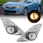 Pair Fog Light Lamps Frame Kit for Toyota Camry L (2012–2014) w/ Switch Wiring