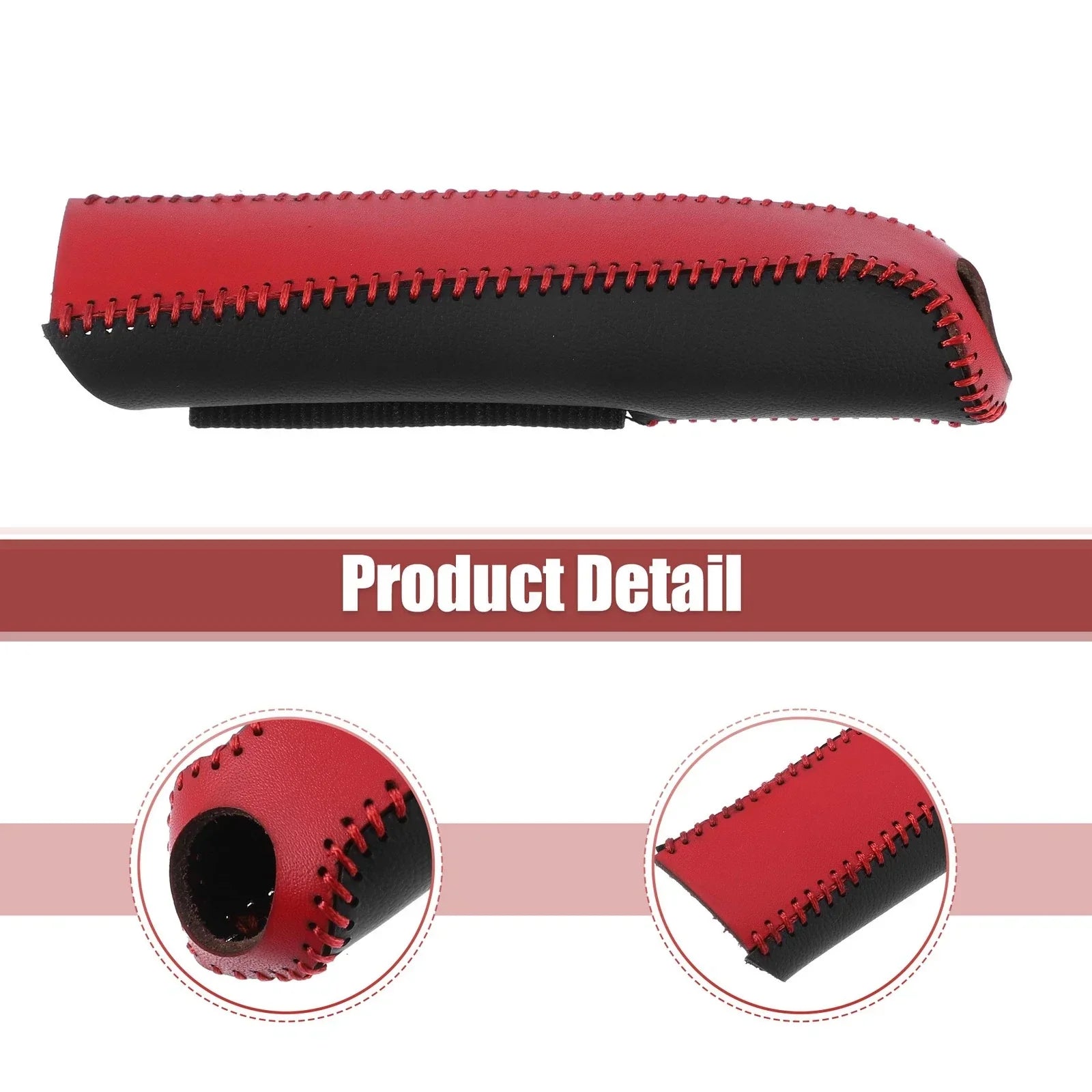 Faux Leather Handbrake Cover for Honda Civic 2006-2011 Black Red