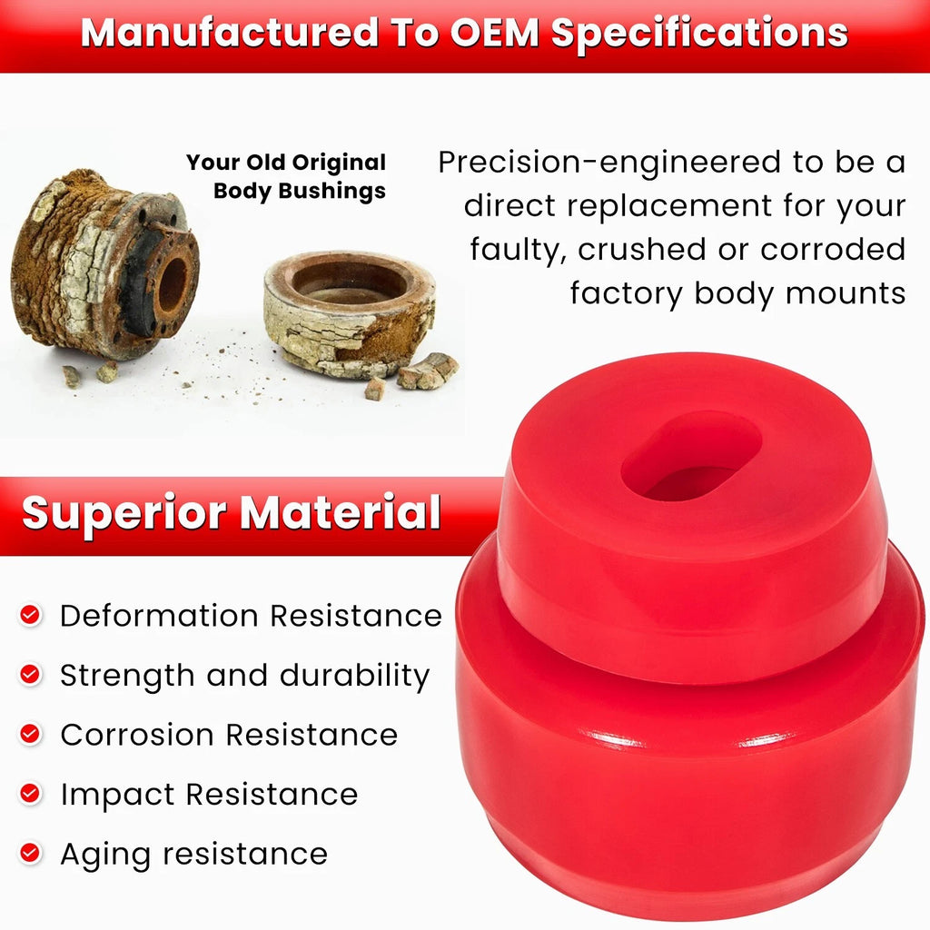 7-141 Silicone Body Cab Mount Bushing Kit for Chevy Silverado/Sierra (1999–2014)