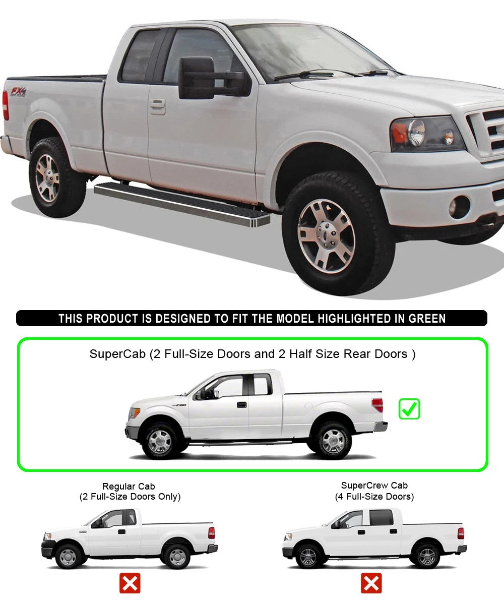 6-Inch Running Boards for Ford F150 Super Cab (2004-2008)