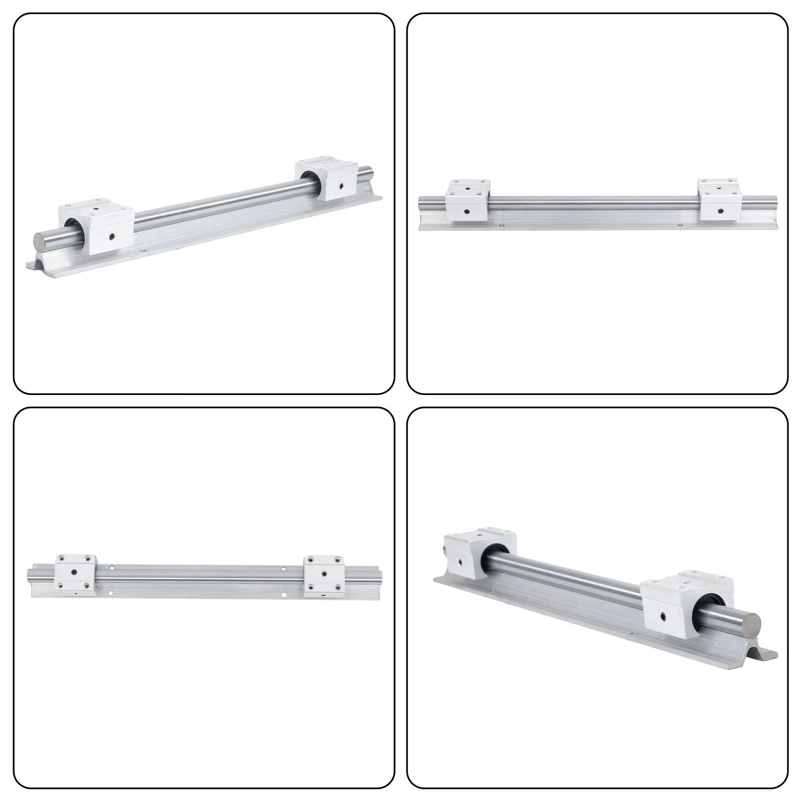 2X SBR16 Linear Shaft Rail Guide with 4 SBR16UU Sliders for Universal Use