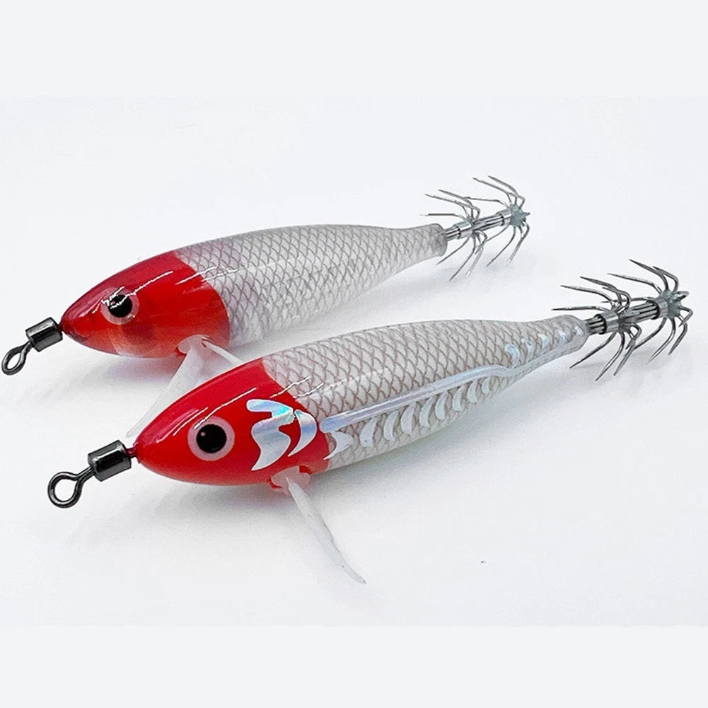 5 7g Glow Squid Jig Lure with Shrimp Design for Night Fishing