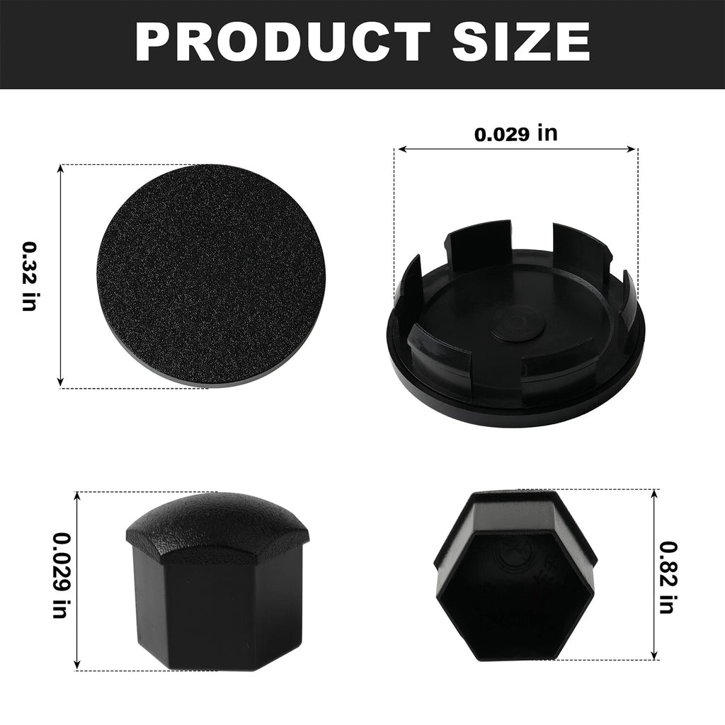 Wheel Center Caps and Lug Nut Covers for Tesla Cybertruck (2023) Matte Black